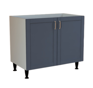 1000 Base Cabinet Double Door 560 Indigo Blue Matt Shaker Style Flat Pack