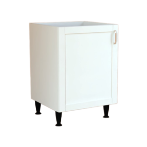600 Base Cabinet Single Door 560 Crystal White Matt Shaker Style  Flat Pack