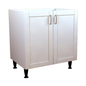 800 Base Cabinet Double Door 560 Crystal White Matt Shaker Style Flat Pack