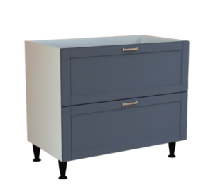 1000 Base Cabinet Drawer 560 Indigo Blue Matt Shaker Style Flat Packed