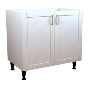 900 Base Cabinet Double Door 560 Crystal White Matt Shaker Style Flat Packed